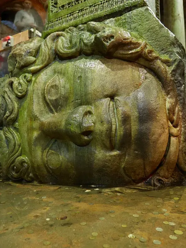 Medusa heads inside Basilica Cistern